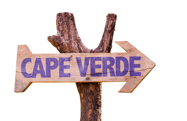 Cape Verde wooden sign isolated on white background