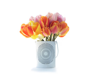 tulips in the white vase