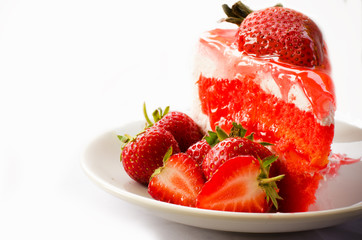 Astor berry cake on a white background.