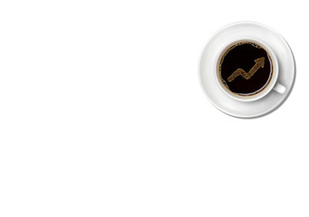 cup coffee with arrow