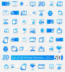 Set of three d printer stickers