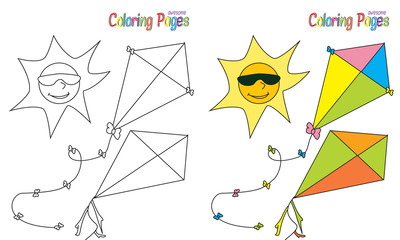 Coloring Book Summer Kite