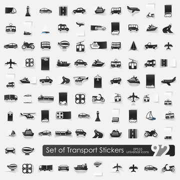 Set of transport stickers