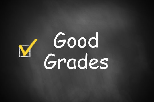 black chalkboard good grades checkbox checked