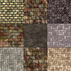 Set of pavement seamless generated textures