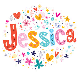 Fototapeta premium Jessica girls name decorative lettering type design