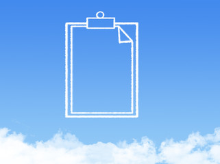 Notepad paper document cloud shape