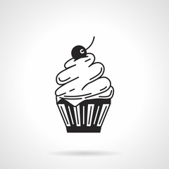Cupcake black vector icon