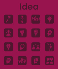 Set of idea simple icons