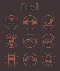 Set of diet simple icons