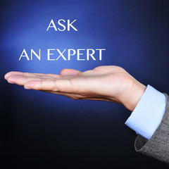 the text ask an expert on a man hand
