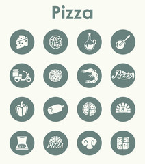 Set of pizza simple icons