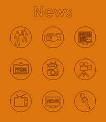 Set of news simple icons