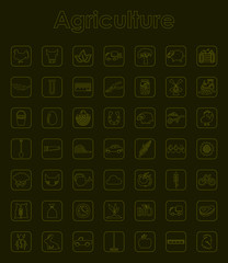 Set of agriculture simple icons