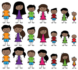 Vector Collection of Diverse Stick People in Vector Format - 82997068