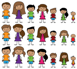 Vector Collection of Diverse Stick People in Vector Format