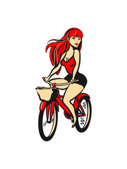 Plakat Bicycle girl sexy