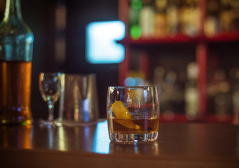 Alcohol coctail drink on the table in restaurant
