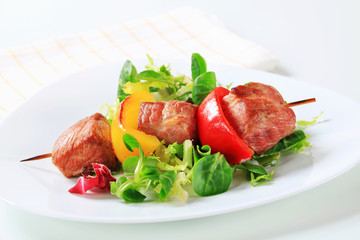 Grilled pork skewer