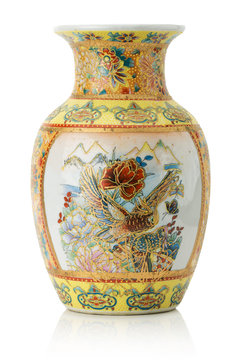 vintage vase isolated on a white background