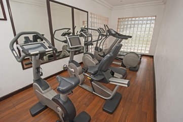 Exercise machines in private gym