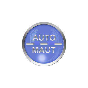 Button Blau - Auto Maut