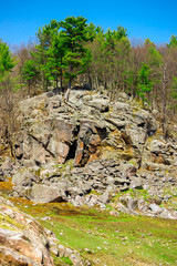 Large Stony Cliff with Many Boulders