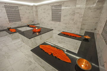 Interior of Turkish baths in health center