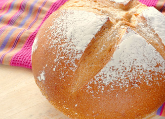 Close up of white mountain bread