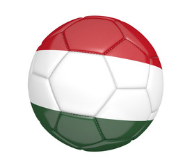 Soccer ball, or football, with the country flag of Hungary