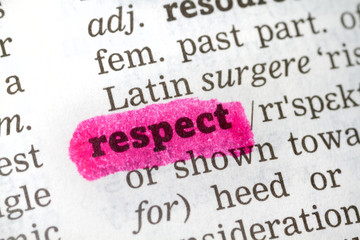 Dictionary definition respect - obrazy, fototapety, plakaty