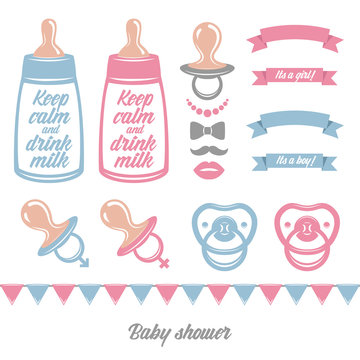 Baby shower design elements