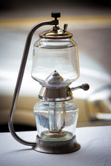 vintage oil lamp at a flea market