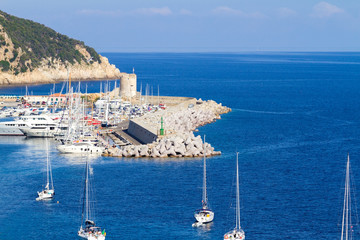 sailboats in the harbor