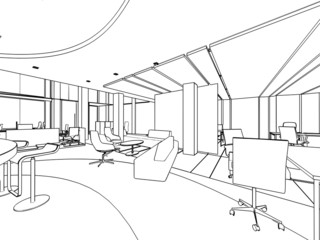 outline sketch of a interior