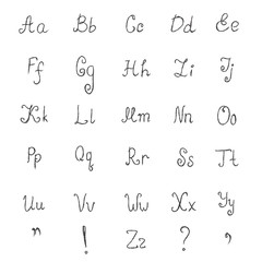 Vector, handwritten, alphabet, illustration