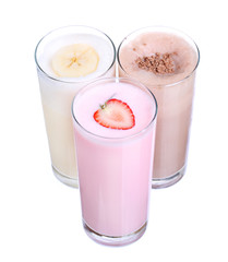 milkshakes chocolate flavor ice cream set collection isolated on