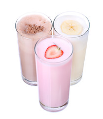 milkshakes chocolate flavor ice cream set collection isolated on