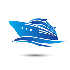 Cruise Ship with ocean liner vector.illustration