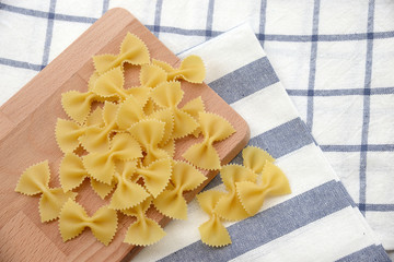Closeup of uncooked italian pasta