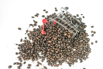 Coffee beans and trolley