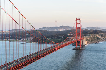 Obraz premium Sunset at Golden gate bridge , San Francisco