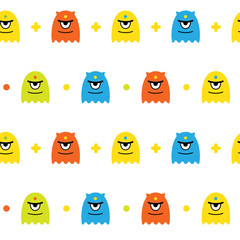 Vector background with cute monsters 
