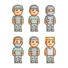 Pixel art collection soldiers