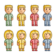 Pixel art collection people
