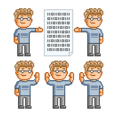 Pixel art collection of programmers