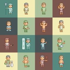 Pixel art sports and athletes