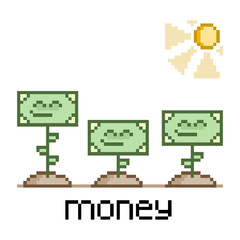 Pixel art funny  money