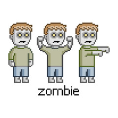 Obraz premium Pixel set zombie