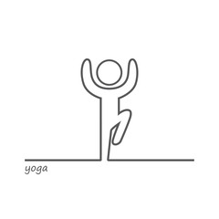 Fototapeta premium Outline of a human figure engaged in yoga